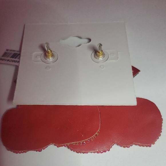 Natasha Couture Red and Green Sparkling Earrings - Picture 3 of 7